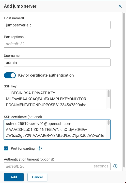 Jump Server using SSH key authentication