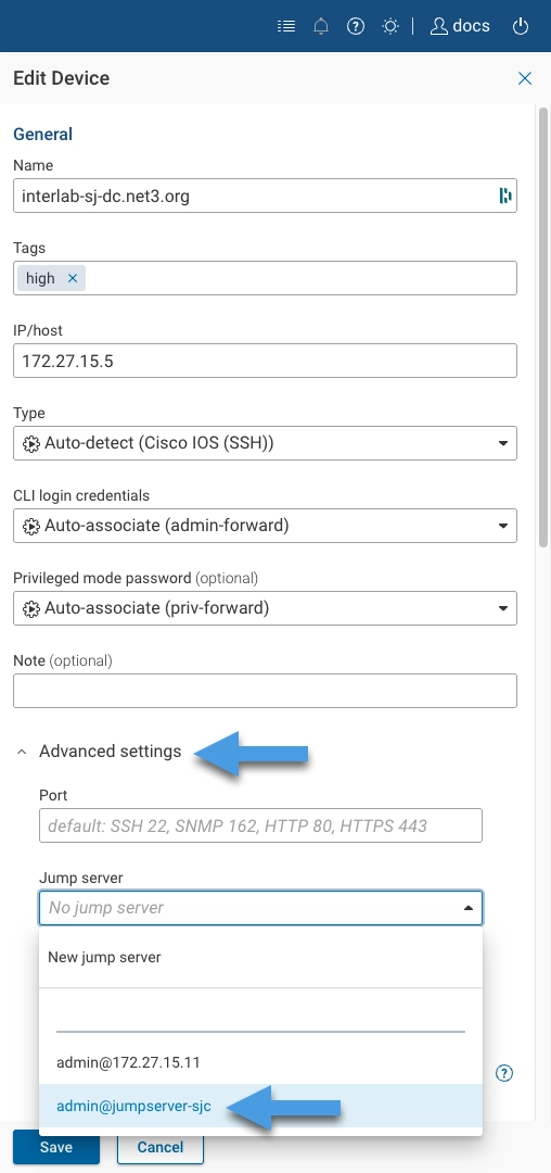Jump Server Select