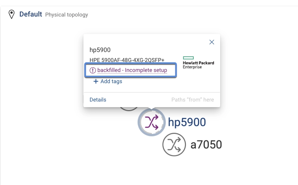 View of backfilled device icon from Search