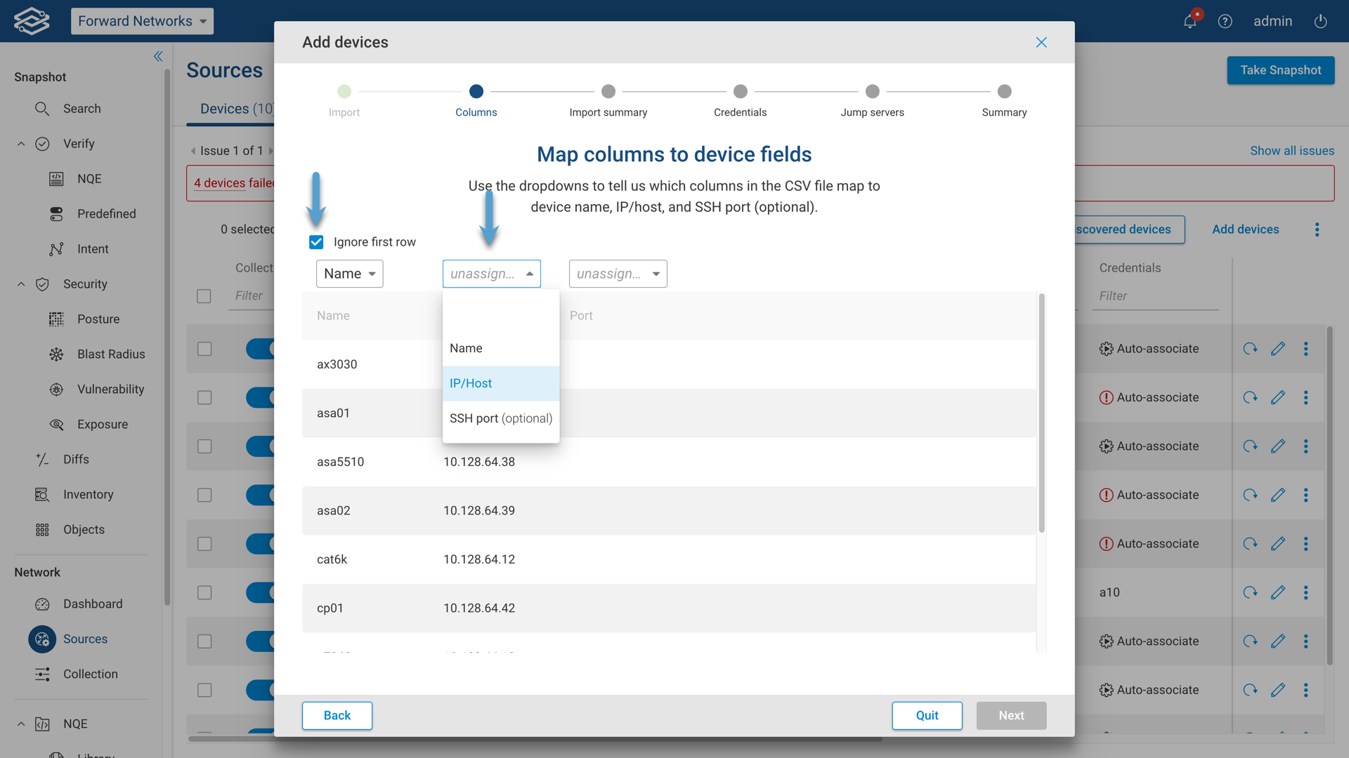select columns