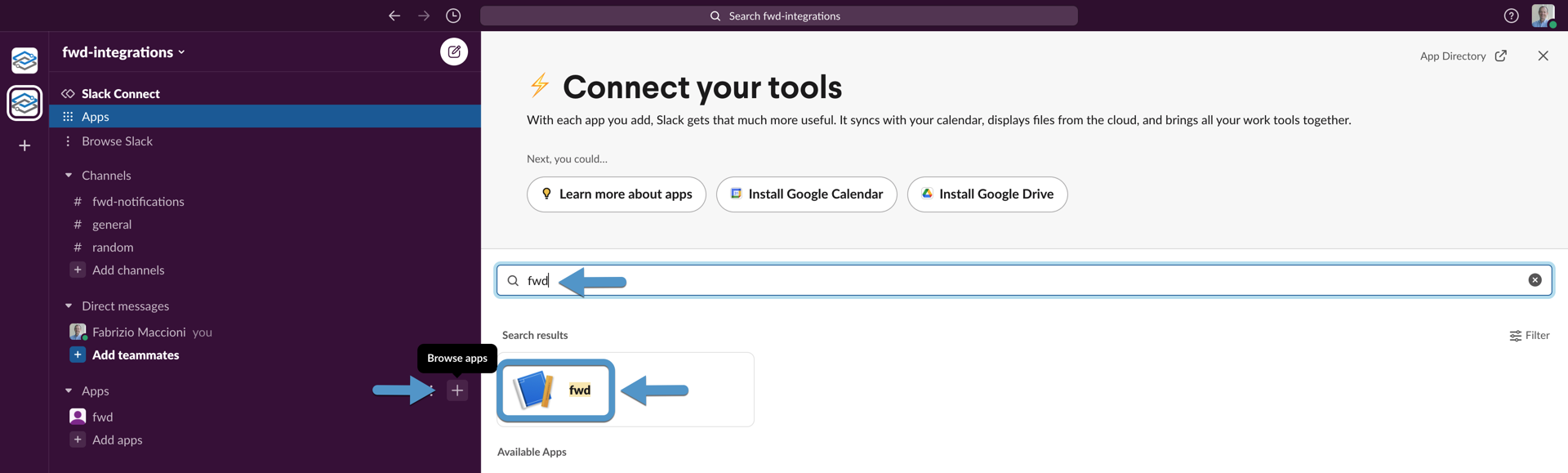 Slack Browse Apps