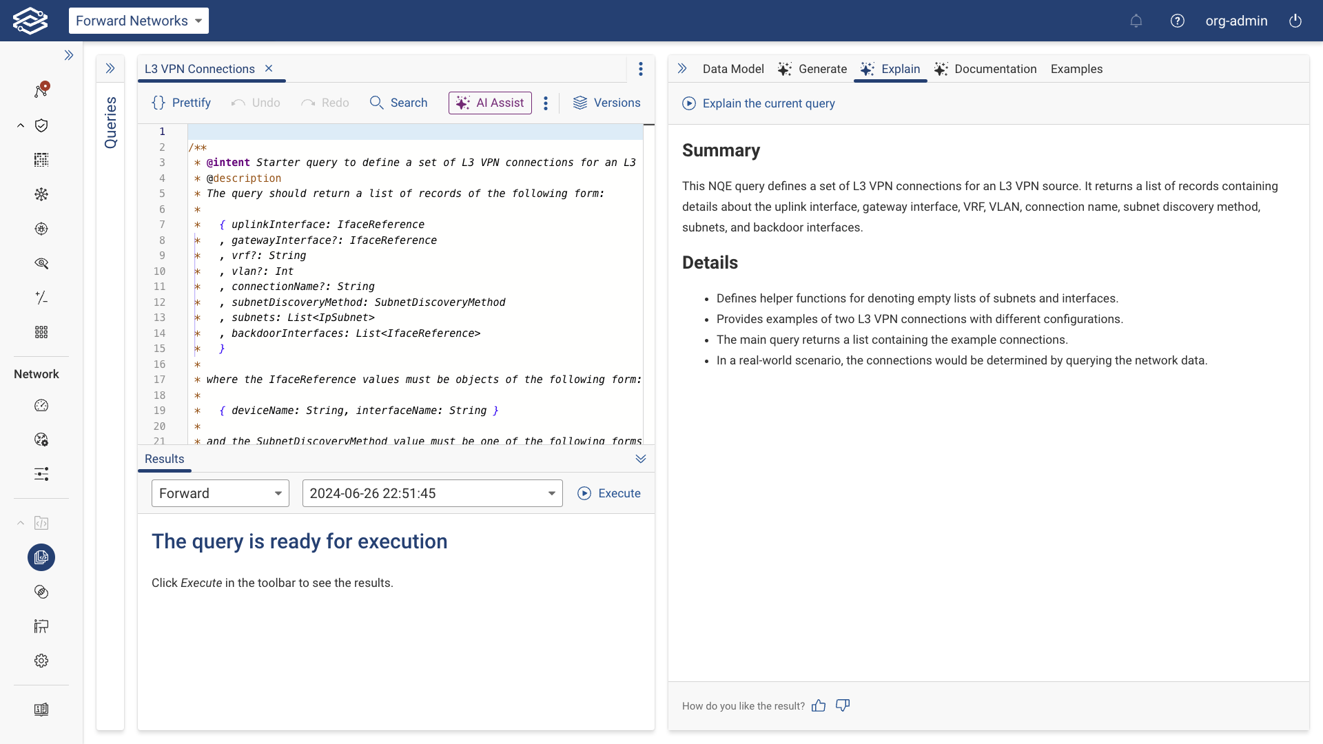 NQE Query Explainer AI Assist