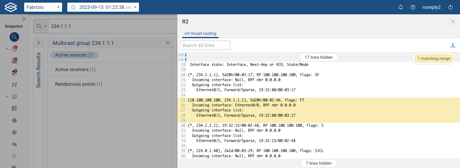 Multicast Group Active Sources Config