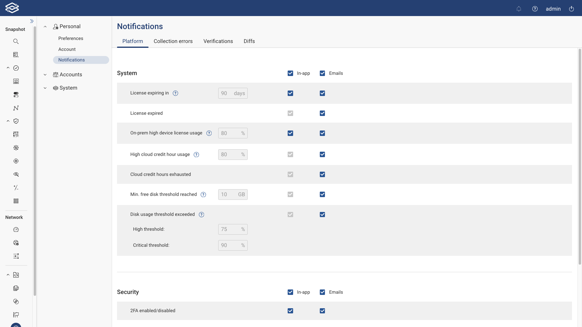 Platform Tab
