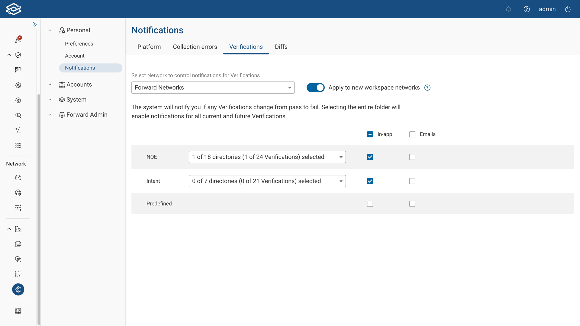 Verifications Tab