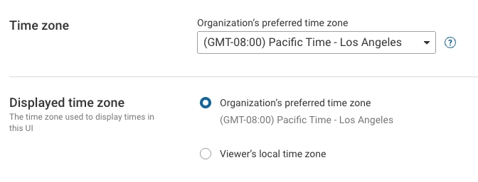 System Settings Time Zone