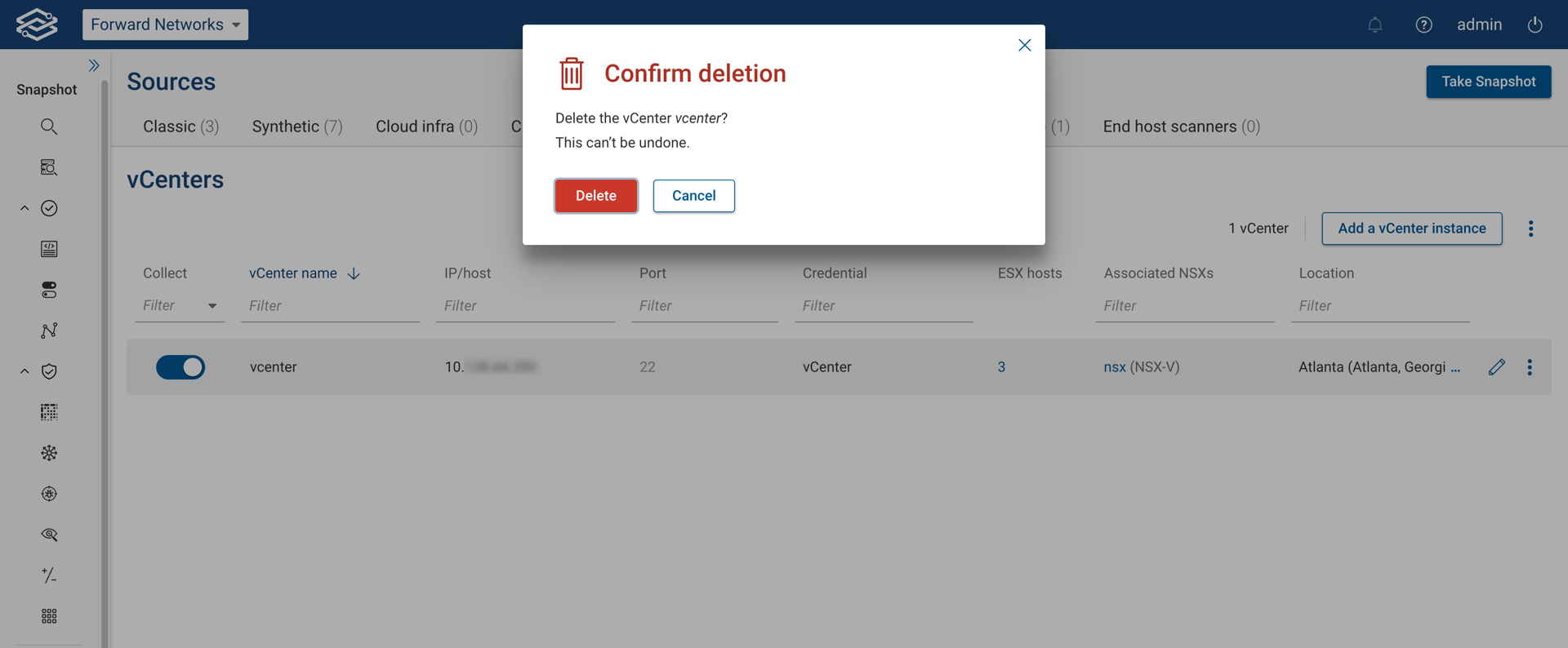VMware Delete Vcenter