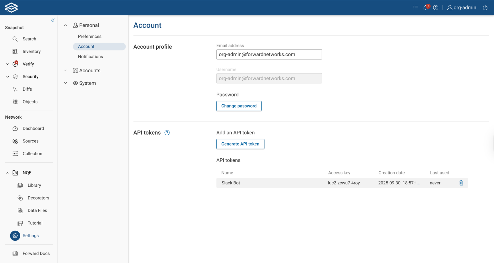 Account API Tokens