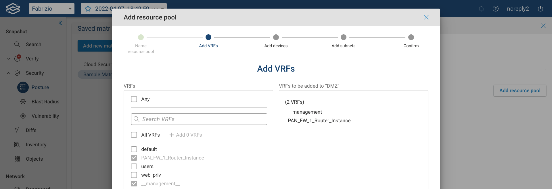 Security Posture Resource On-Prem VRF