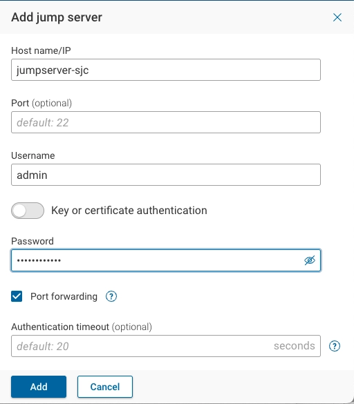Password-based Jump Server