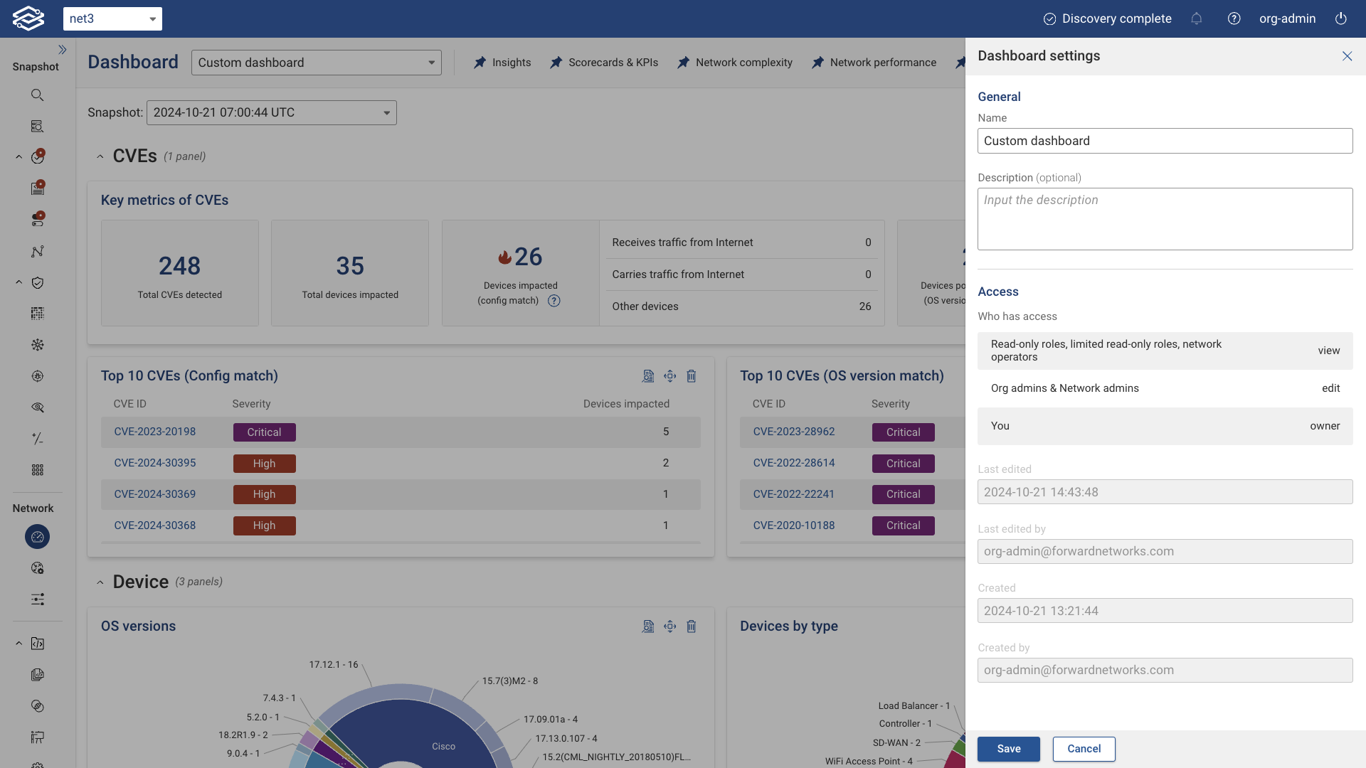 Dashboard Settings