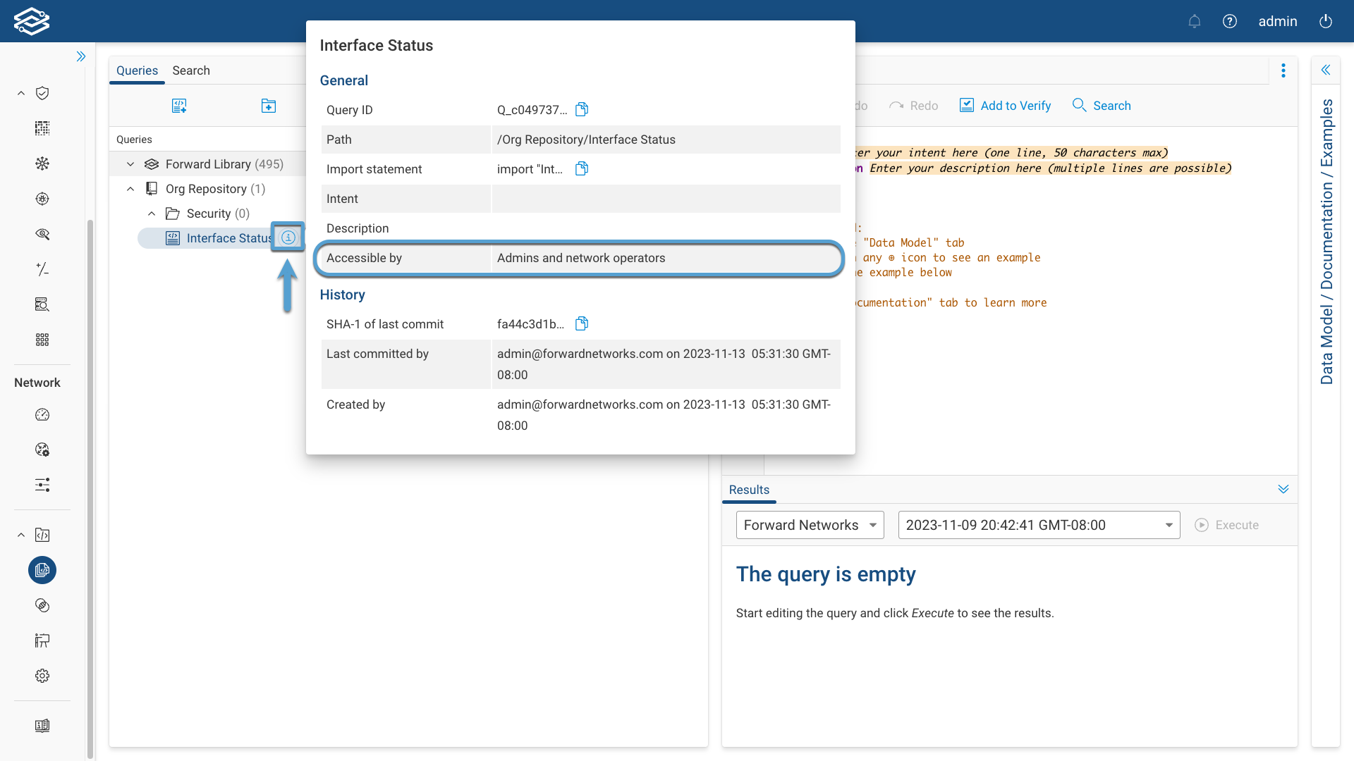 NQE Query Info