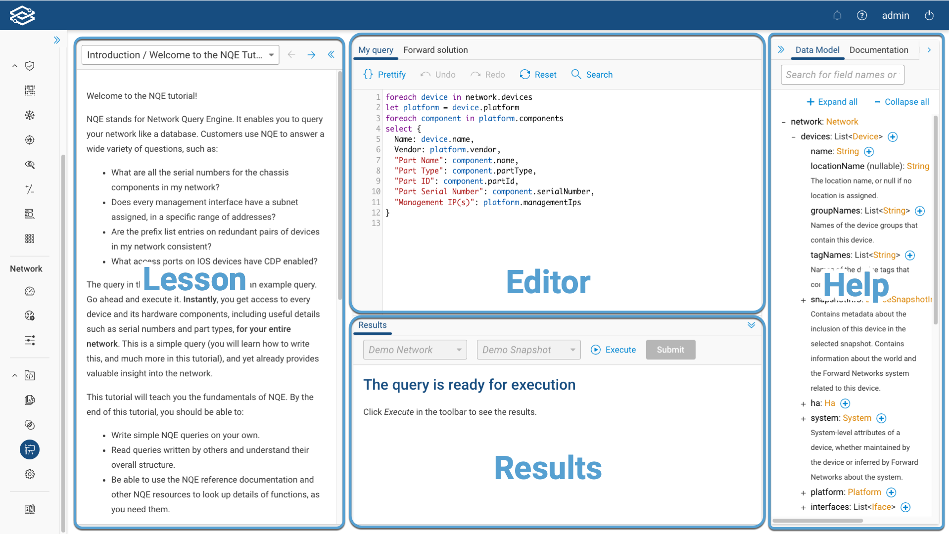 NQE Tutorial View
