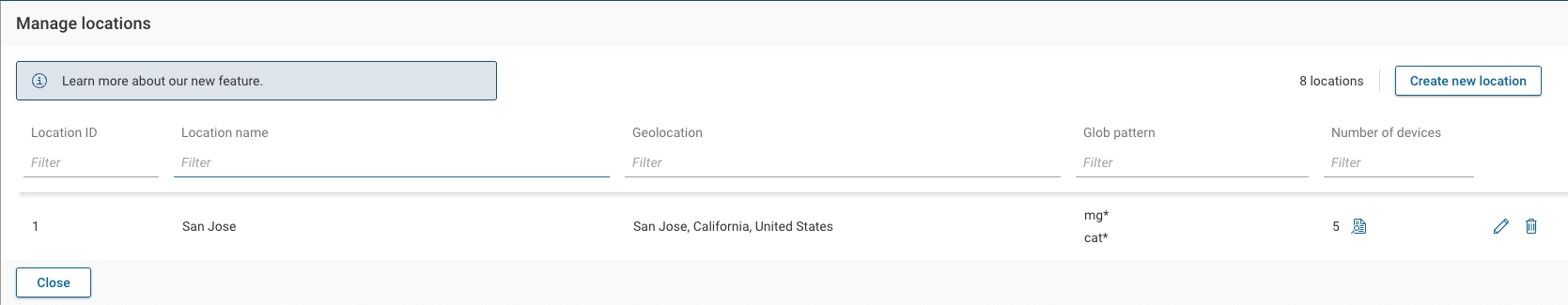 Manage Location