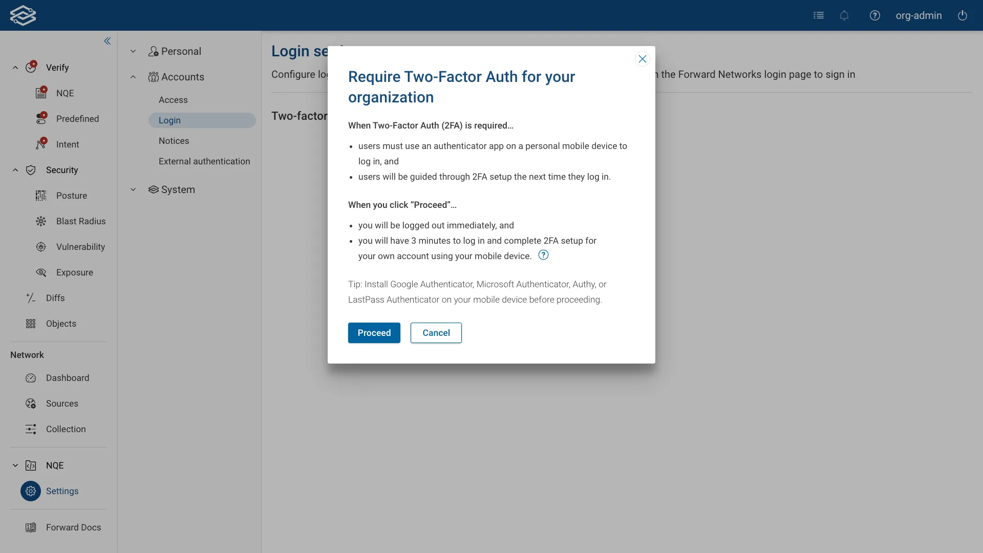 2 factor auth enable