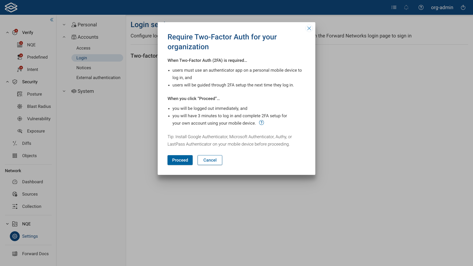 2 factor auth enable