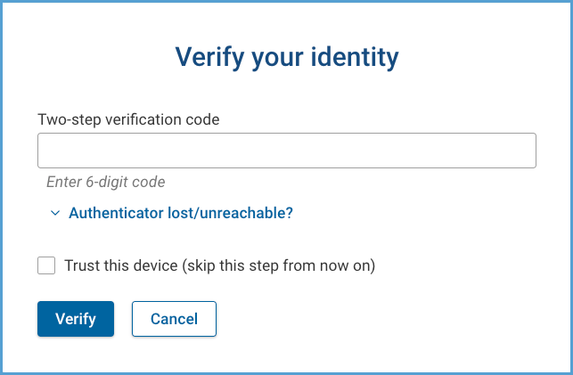 2 factor auth verification code