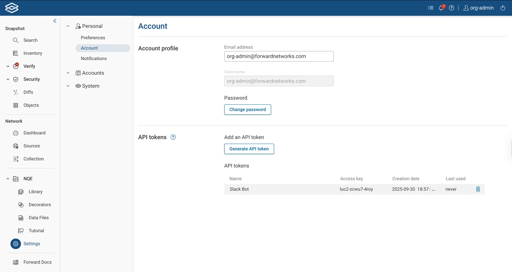 Account API Tokens