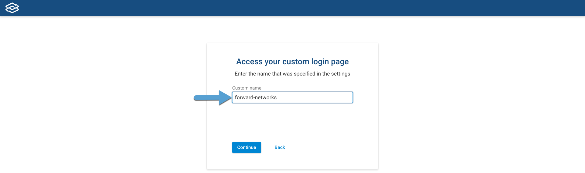 SSO FWD Cloud log in Custom page
