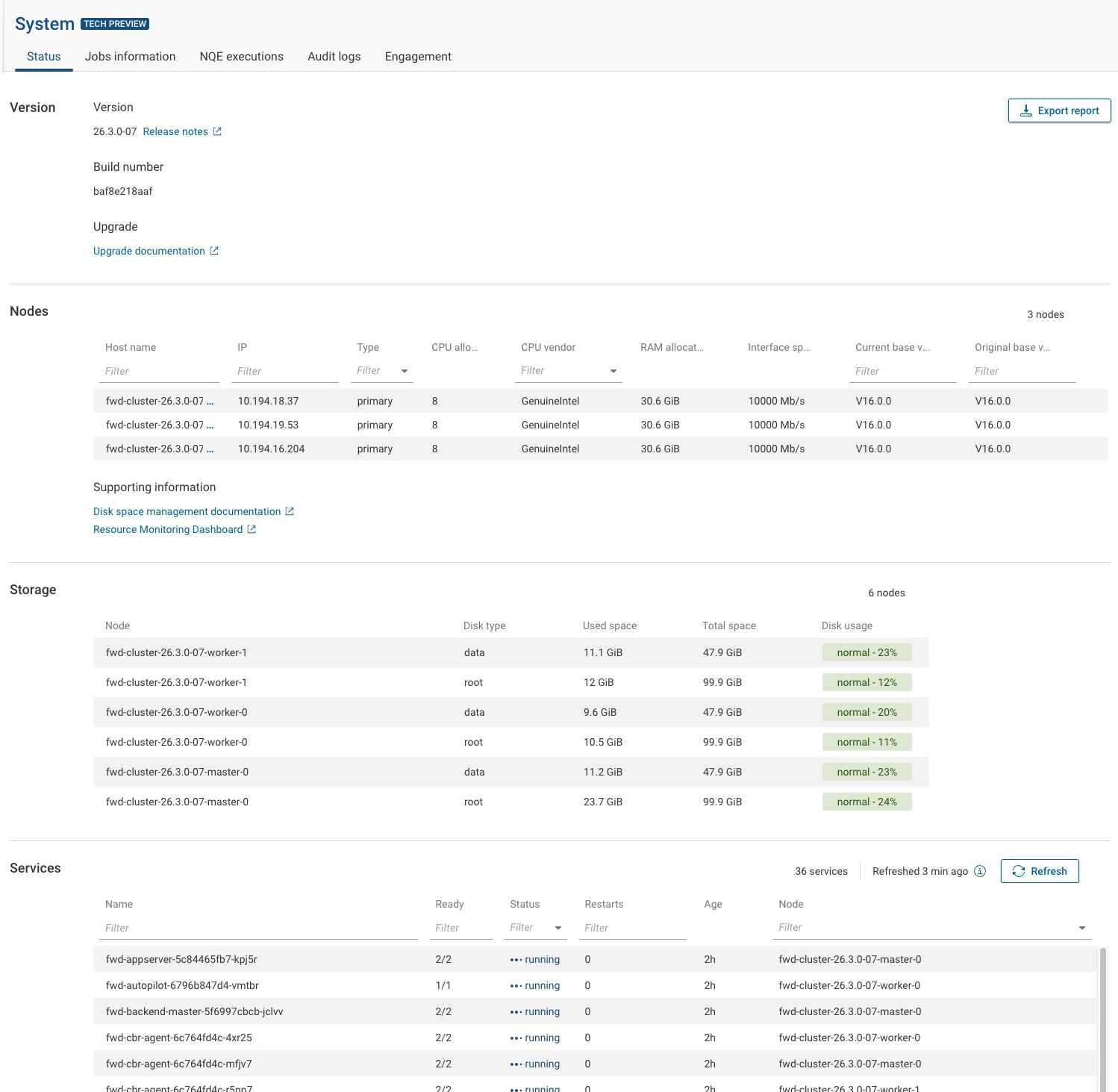System Overview Status