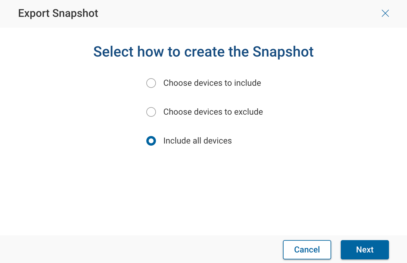 Snapshot Export Options