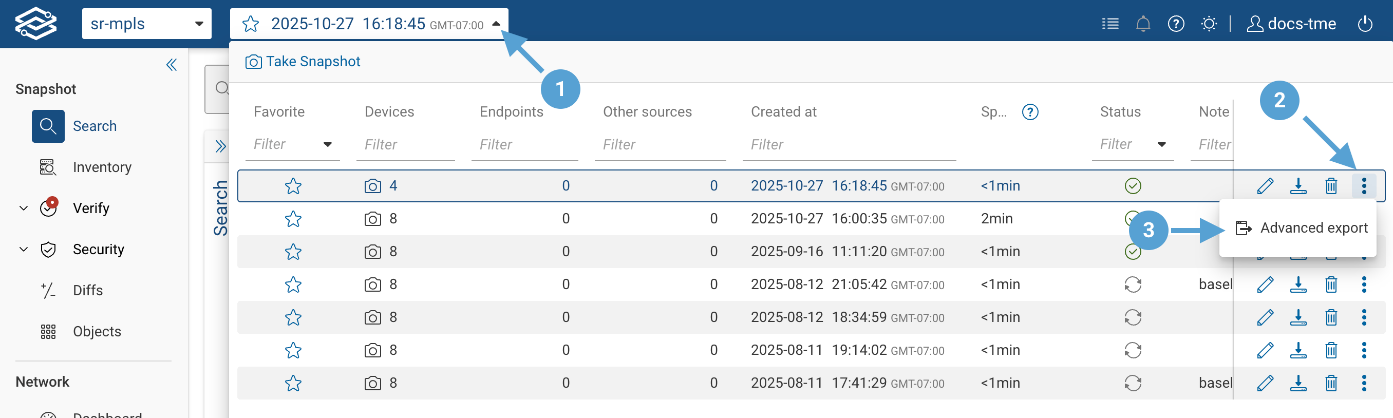 Advanced Snapshot Export