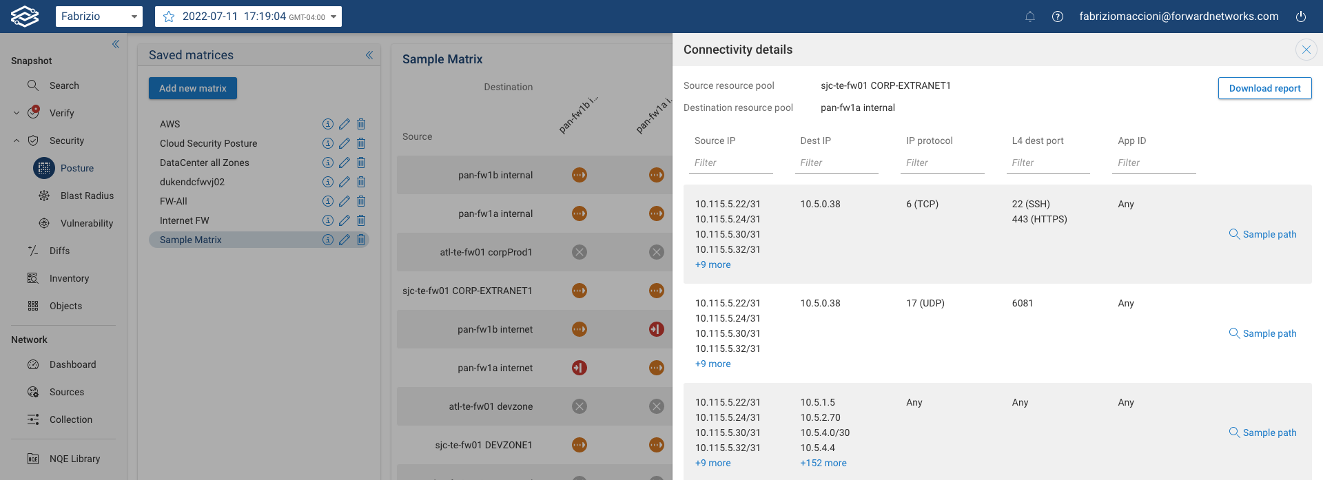 Security Posture Connectivity Detail