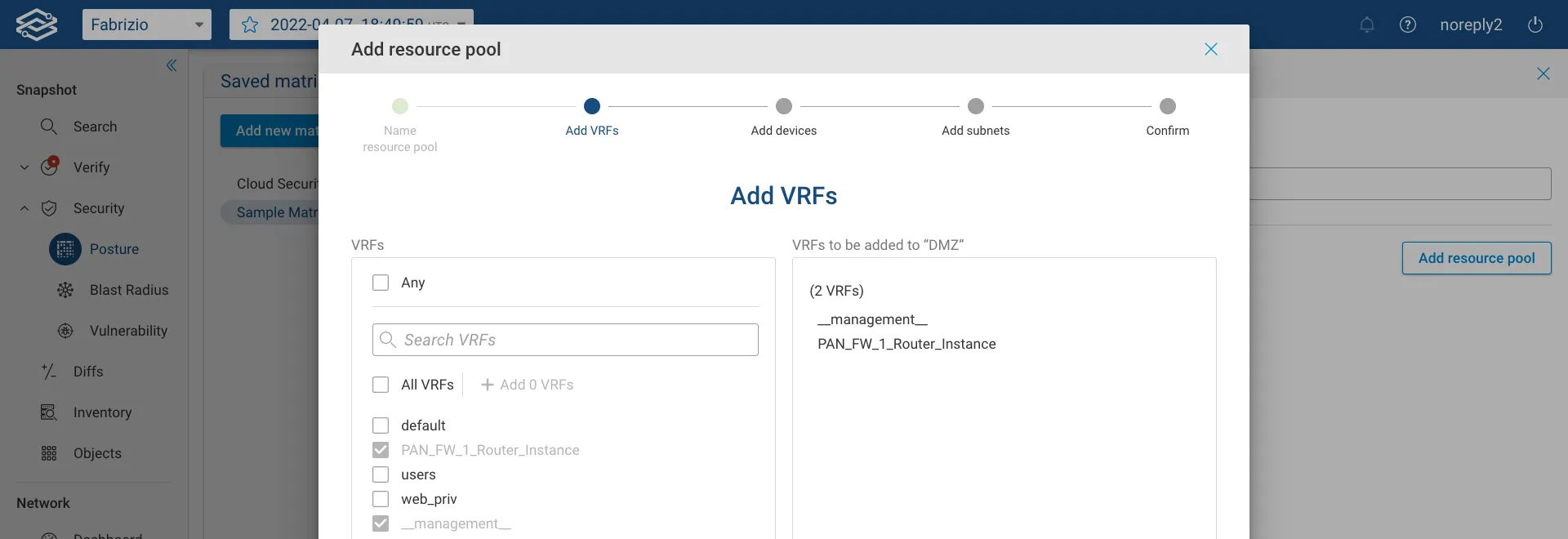 Security Posture Resource On-Prem VRF