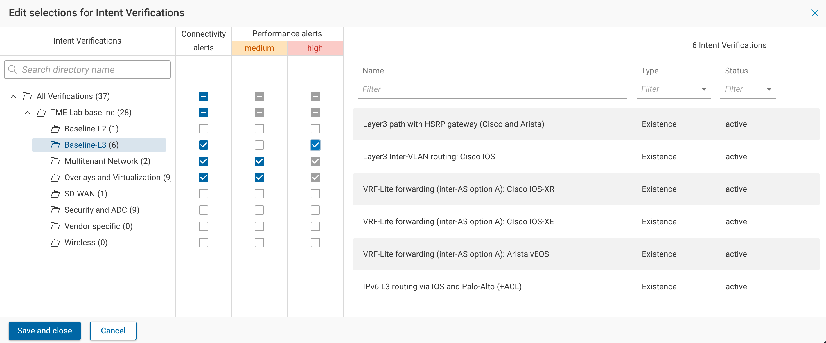 Enable alerts for specific check directories