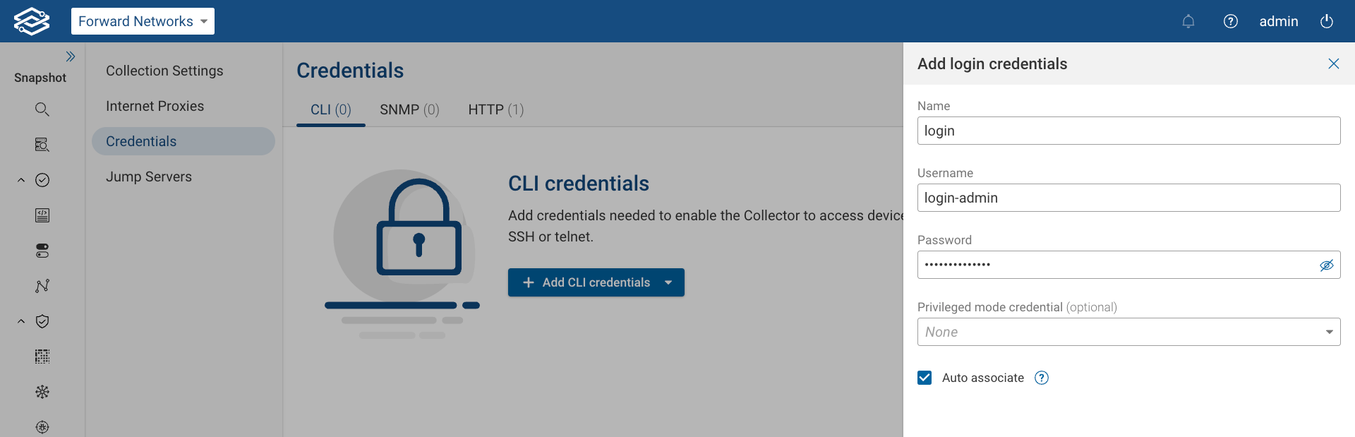 Add CLI Login Credentials