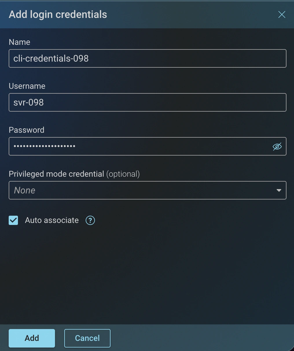 Add CLI Login Credentials