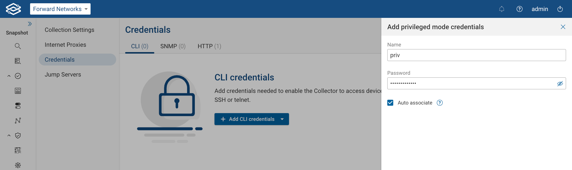 Add CLI Privileged Mode Credentials