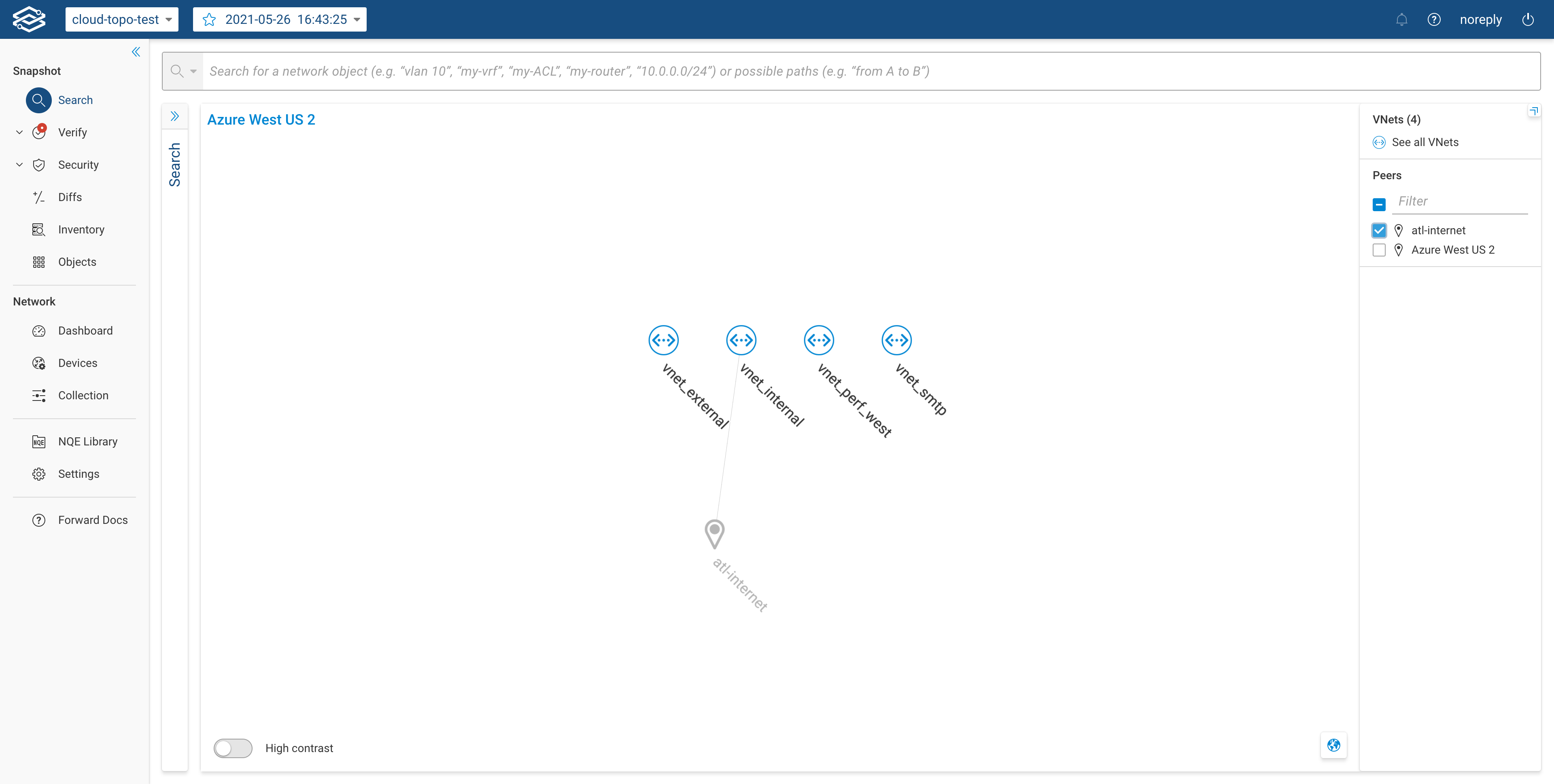 Azure topology landing page