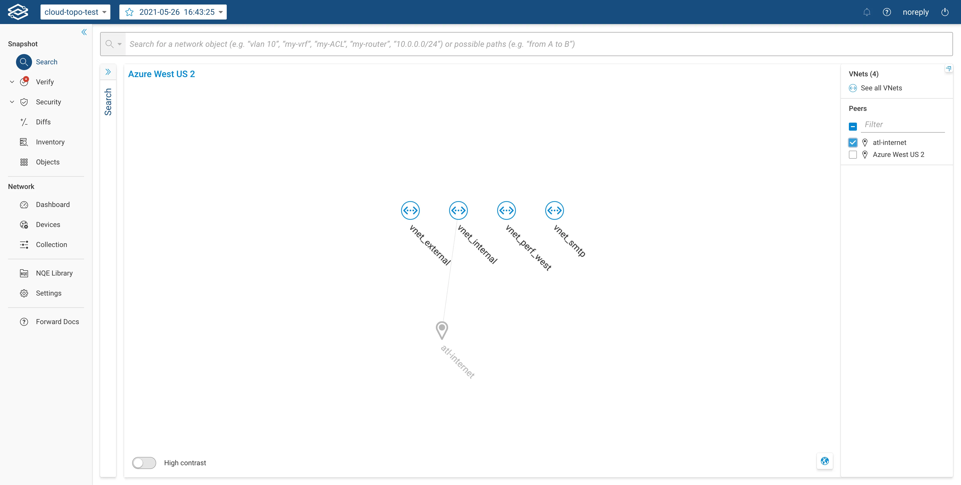 Azure topology landing page