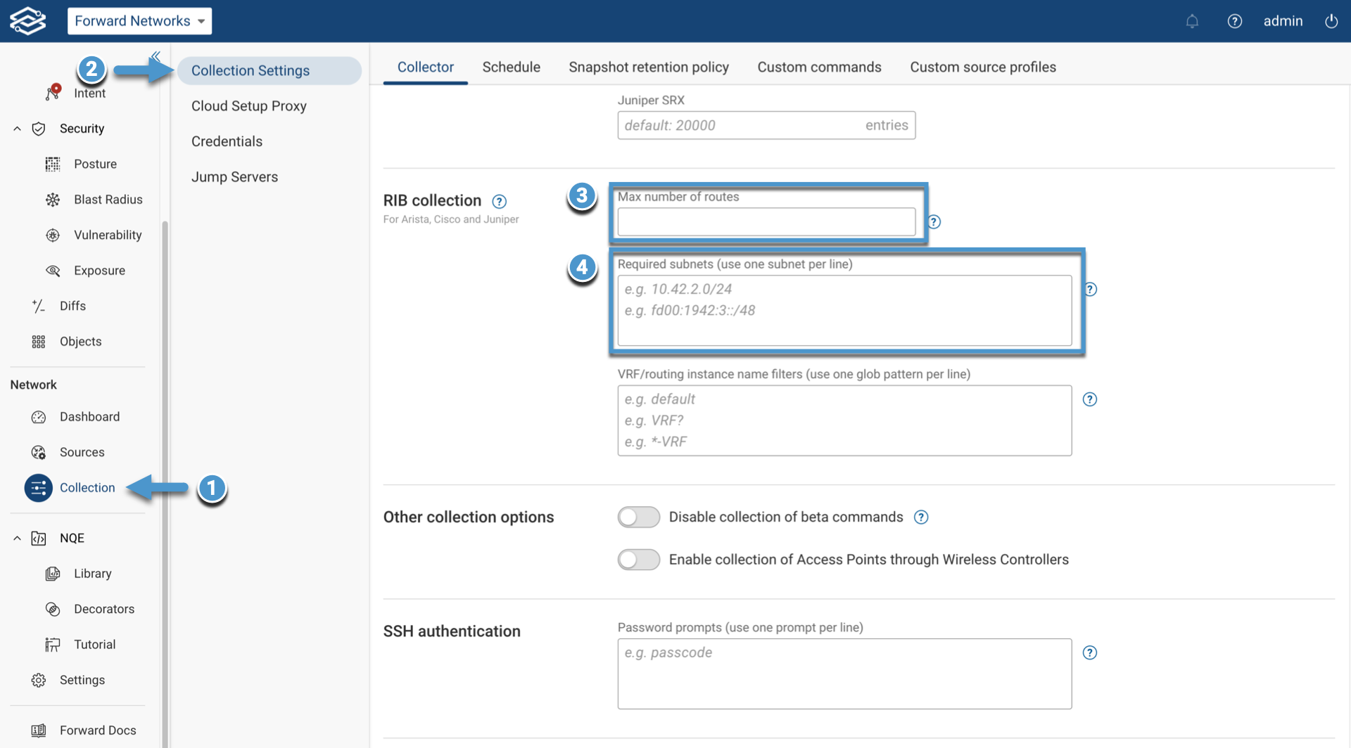 Limit FIB Collection