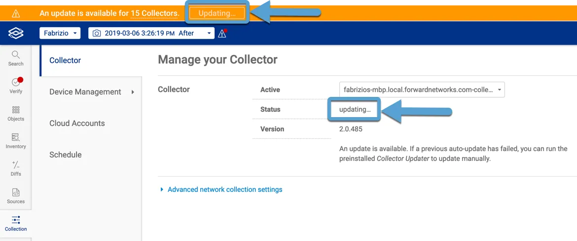 Collector Auto-Update Updating