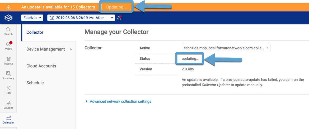 Collector Auto-Update Updating