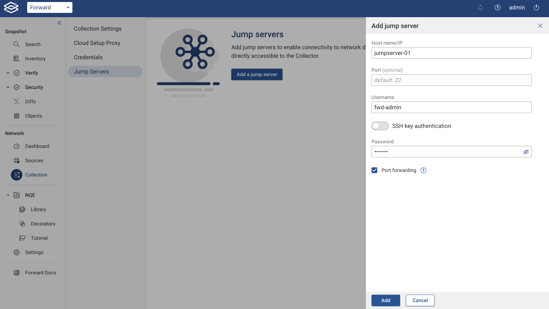 Jump Server using password authentication