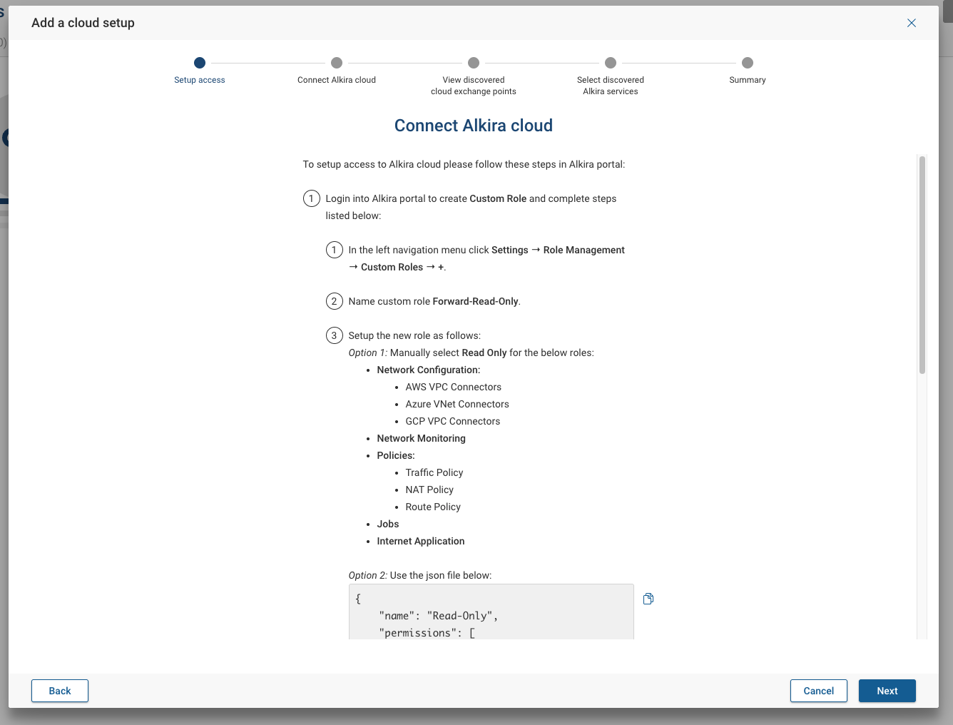 Alkira set up access