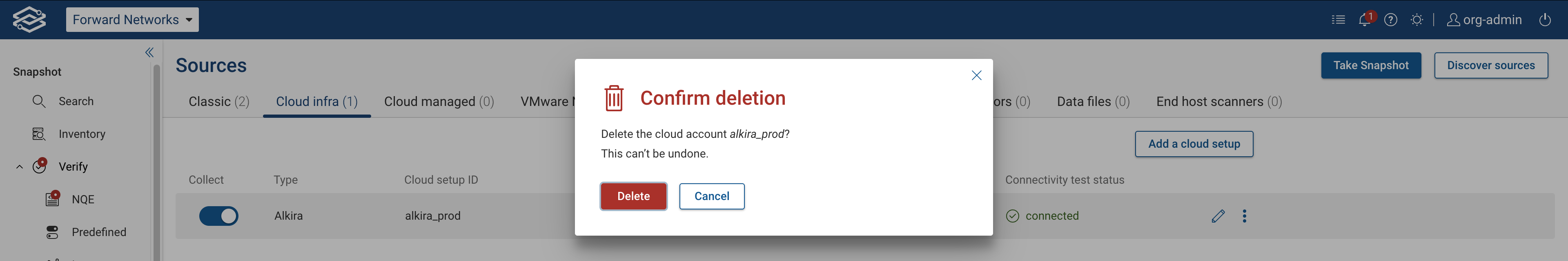 Deleting an Alkira setup