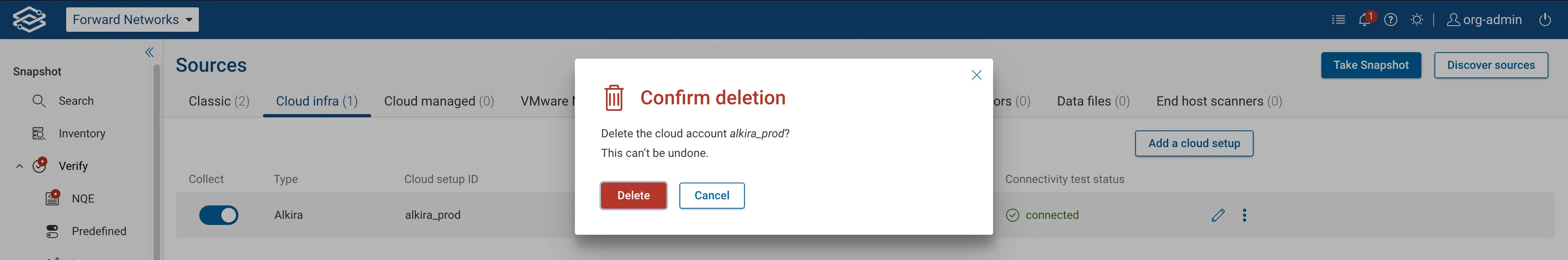 Deleting an Alkira setup