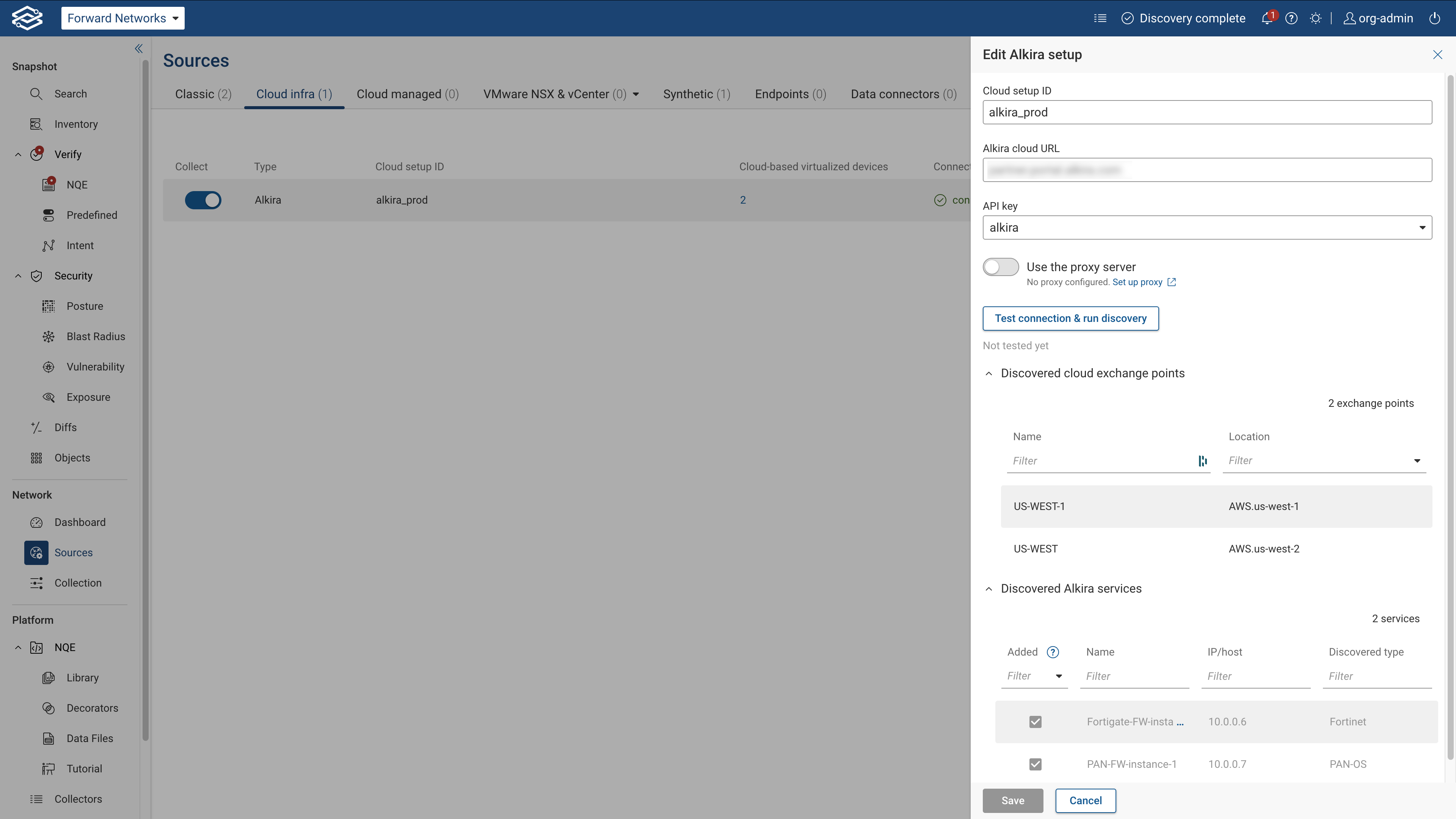 Editing an Alkira setup
