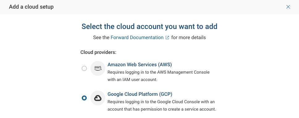 Cloud Accounts Page