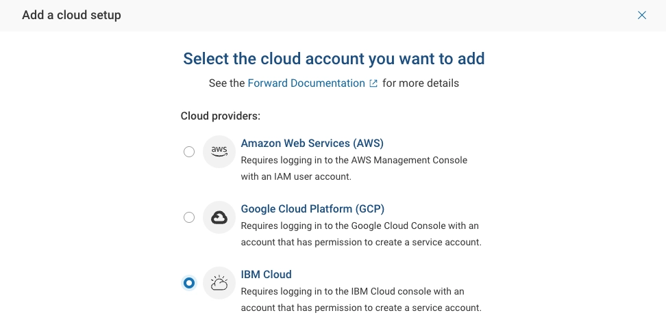 Cloud Accounts Page