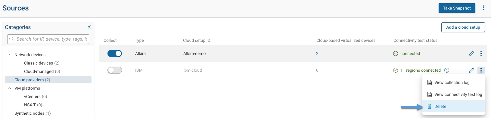 Deleting an IBM Cloud setup