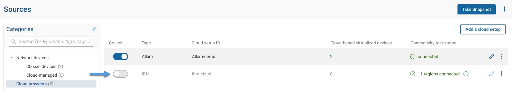 Excluding an IBM Cloud setup