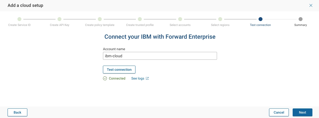 IBM Cloud Test Connection