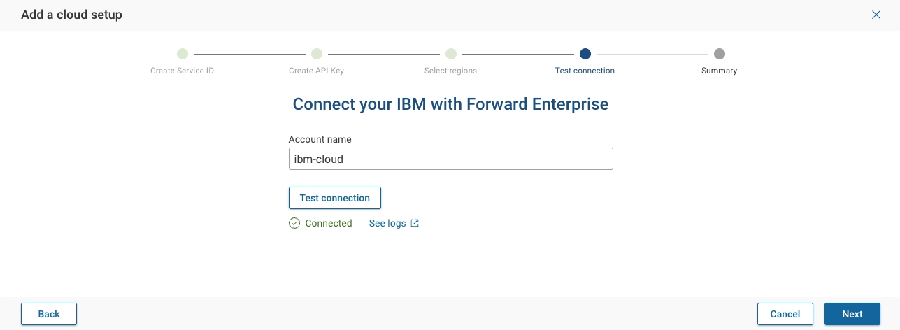 IBM Cloud Test Connection