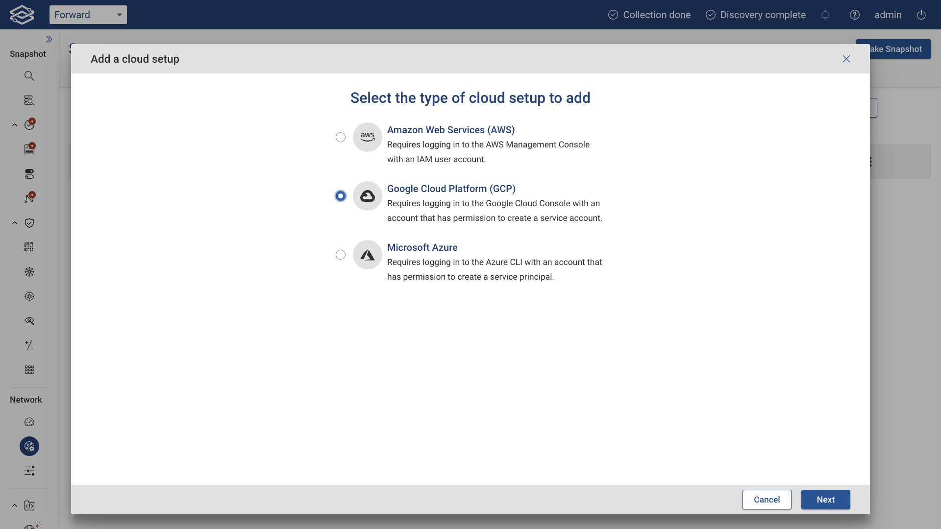 Cloud Accounts Page