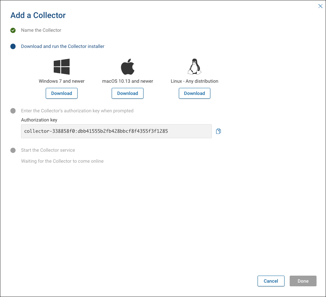 Collector Authorization Key